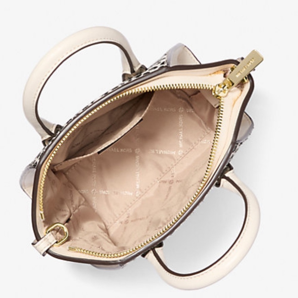 Avril Extra-Small Cheetah Print Calf Hair and Leather Satchel Light Cream multi - Picture 11 of 16